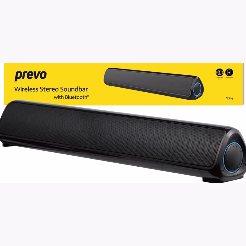 Prevo MS03 Kabelloser Stereo-Soundbar Bluetooth, USB & SD